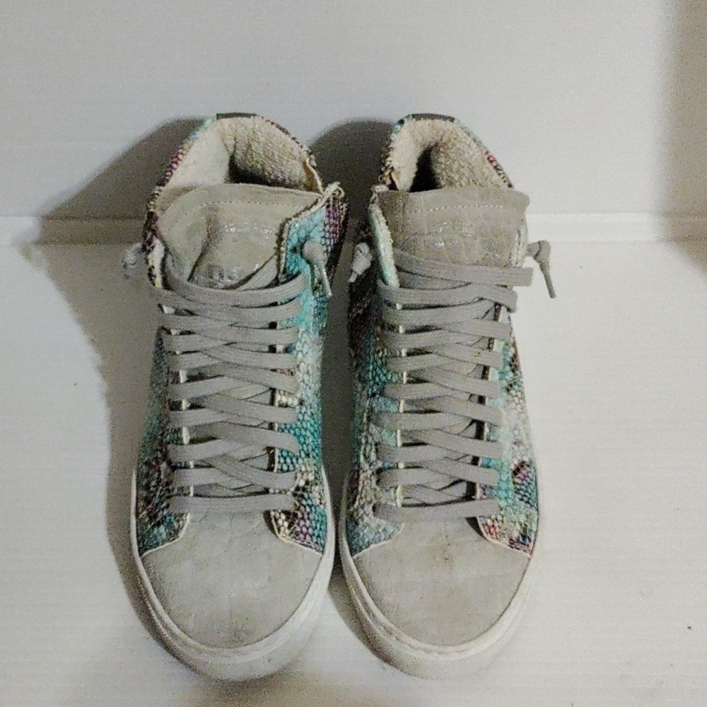 P448 Pastel Rainbow Snake Print Sneakers 38
